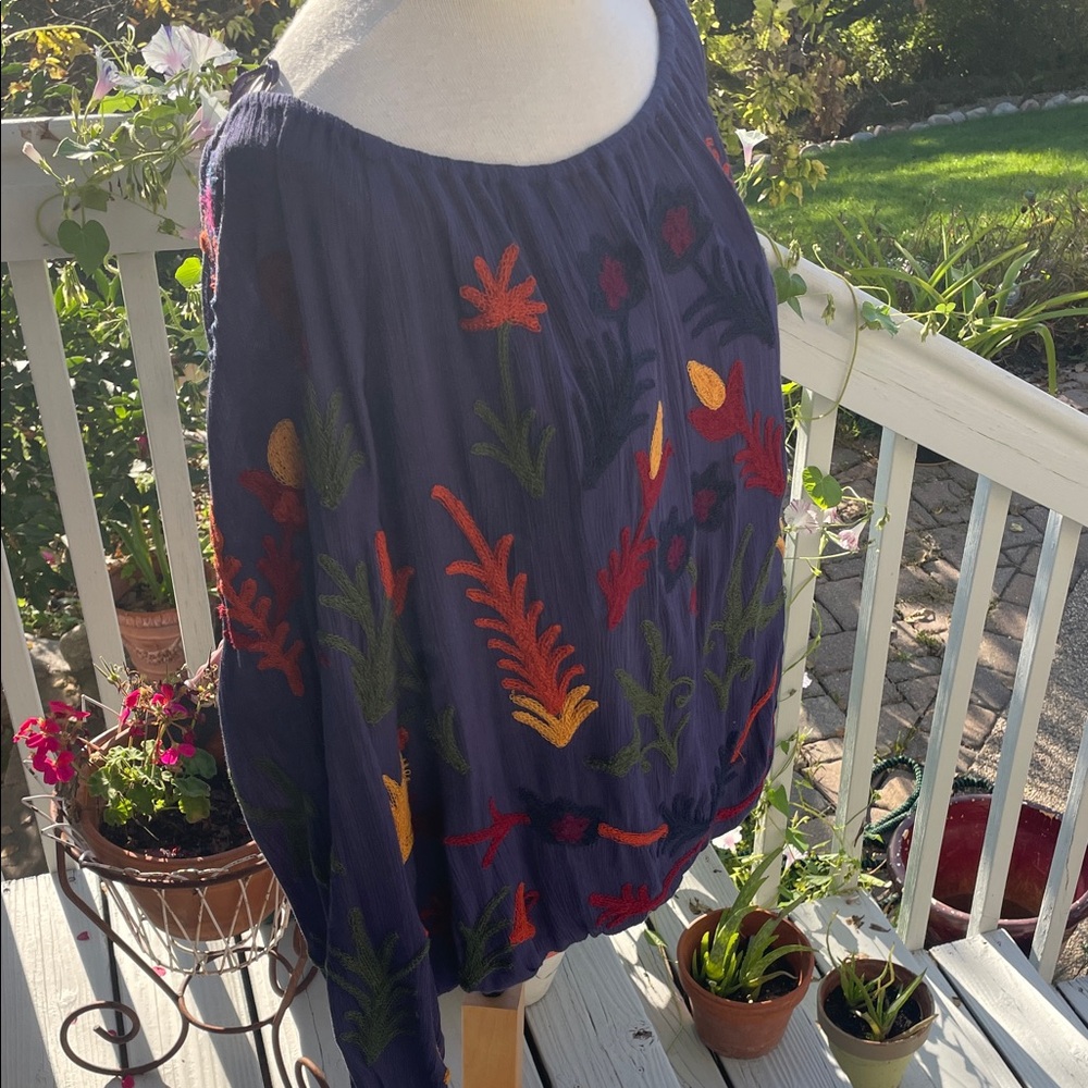 Embroidered Floral Women's Top